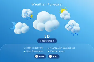 Pronóstico del tiempo Paquete de Icon 3D