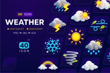 Pronóstico del tiempo Paquete de Icon 3D