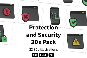 Proteção e segurança Pacote de Icon 3D