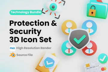 Proteção e Segurança Pacote de Icon 3D