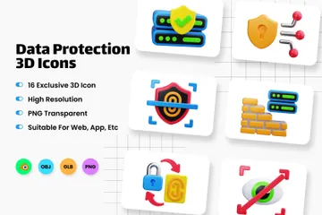 Protección de Datos Paquete de Icon 3D