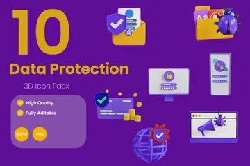 Protección de Datos Paquete de Icon 3D