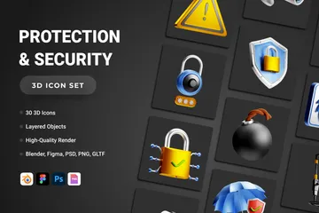 Protección y seguridad Paquete de Icon 3D