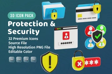 Protección y seguridad Paquete de Icon 3D