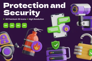 Protección y seguridad Paquete de Icon 3D