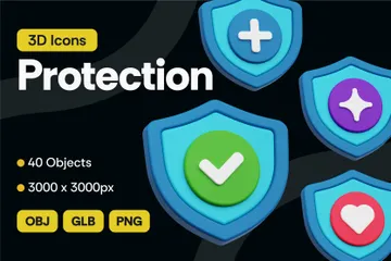 Protection 3D Icon Pack