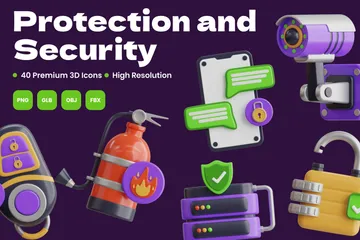 Protection And Security 3D Icon Pack