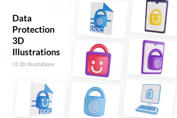 Protection des données Pack 3D Illustration