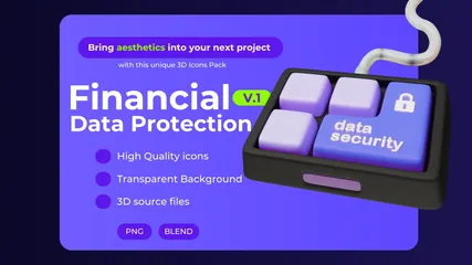 Protection financière et des données Pack 3D Icon