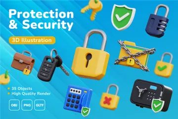Protection & Security 3D Icon Pack