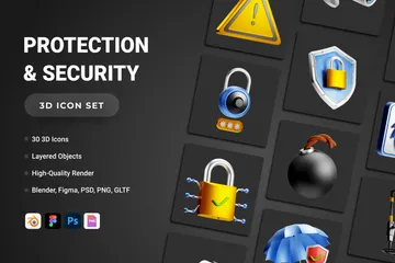保護とセキュリティ 3D Iconパック