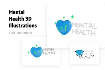 Psychische Gesundheit 3D Illustration Pack