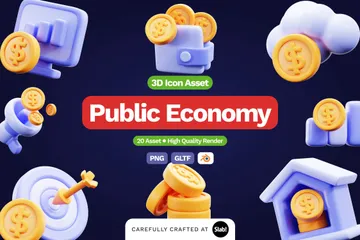 Public Economy 3D Icon Pack