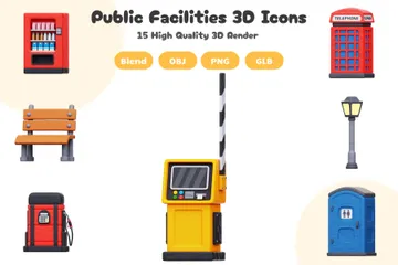 Public Facilities 3D Icon Pack