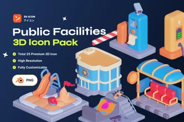 Public Facilities 3D Icon Pack