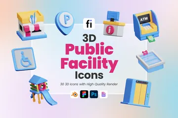Public Facility 3D Icon Pack
