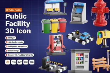 Public Facility 3D Icon Pack