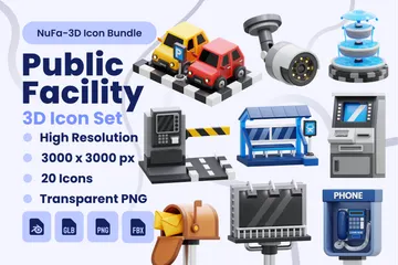 Public Facility 3D Icon Pack