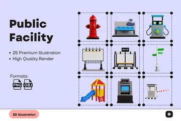 Public Facility 3D Icon Pack