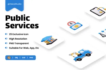 Public Services 3D Icon Pack