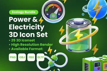 PUISSANCE ET ÉLECTRICITÉ Pack 3D Icon