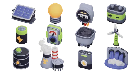 Énergie électrique Pack 3D Icon