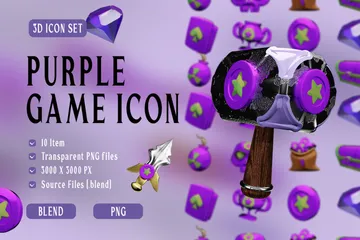 Purple Game 3D Icon Pack