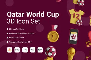 Coupe du monde qatarie Pack 3D Icon