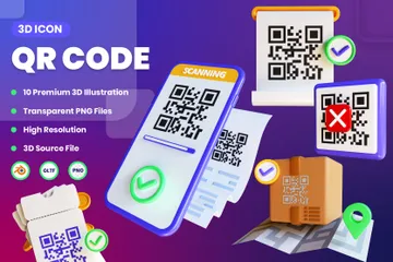 QR-Code 3D Icon Pack