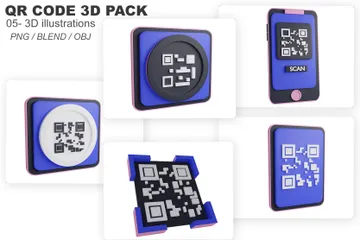 Código QR Pacote de Icon 3D