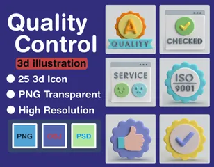 Quality Control 3D Icon Pack