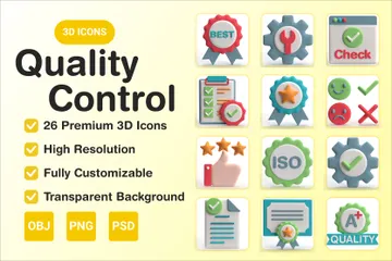 Quality Control 3D Icon Pack