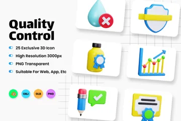 Quality Control 3D Icon Pack