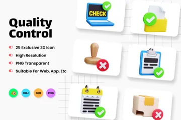 Quality Control 3D Icon Pack