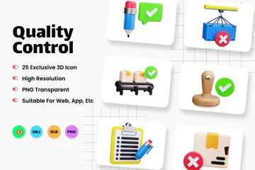 Quality Control 3D Icon Pack