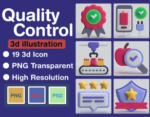 Quality Control 3D Icon Pack