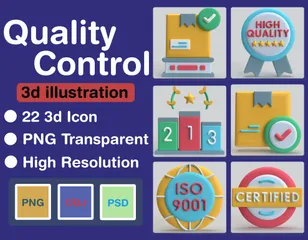 Quality Control 3D Icon Pack