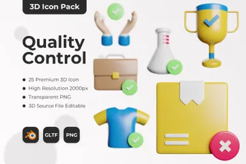Quality Control 3D Icon Pack
