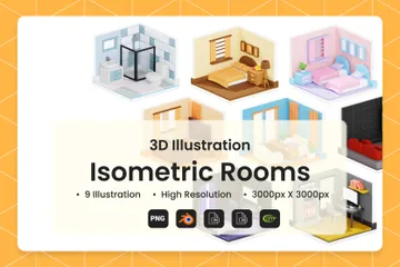 Quartos Pacote de Illustration 3D