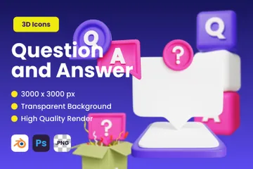 Question And Answer 3D Icon Pack