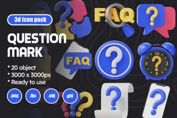 Question Mark 3D Icon Pack