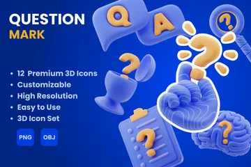 Question Mark 3D Icon Pack
