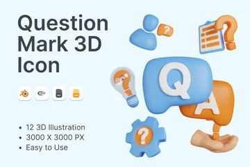 Question Mark 3D Icon Pack