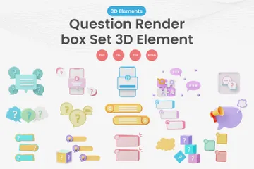 Question Render Box 3D Illustration Pack