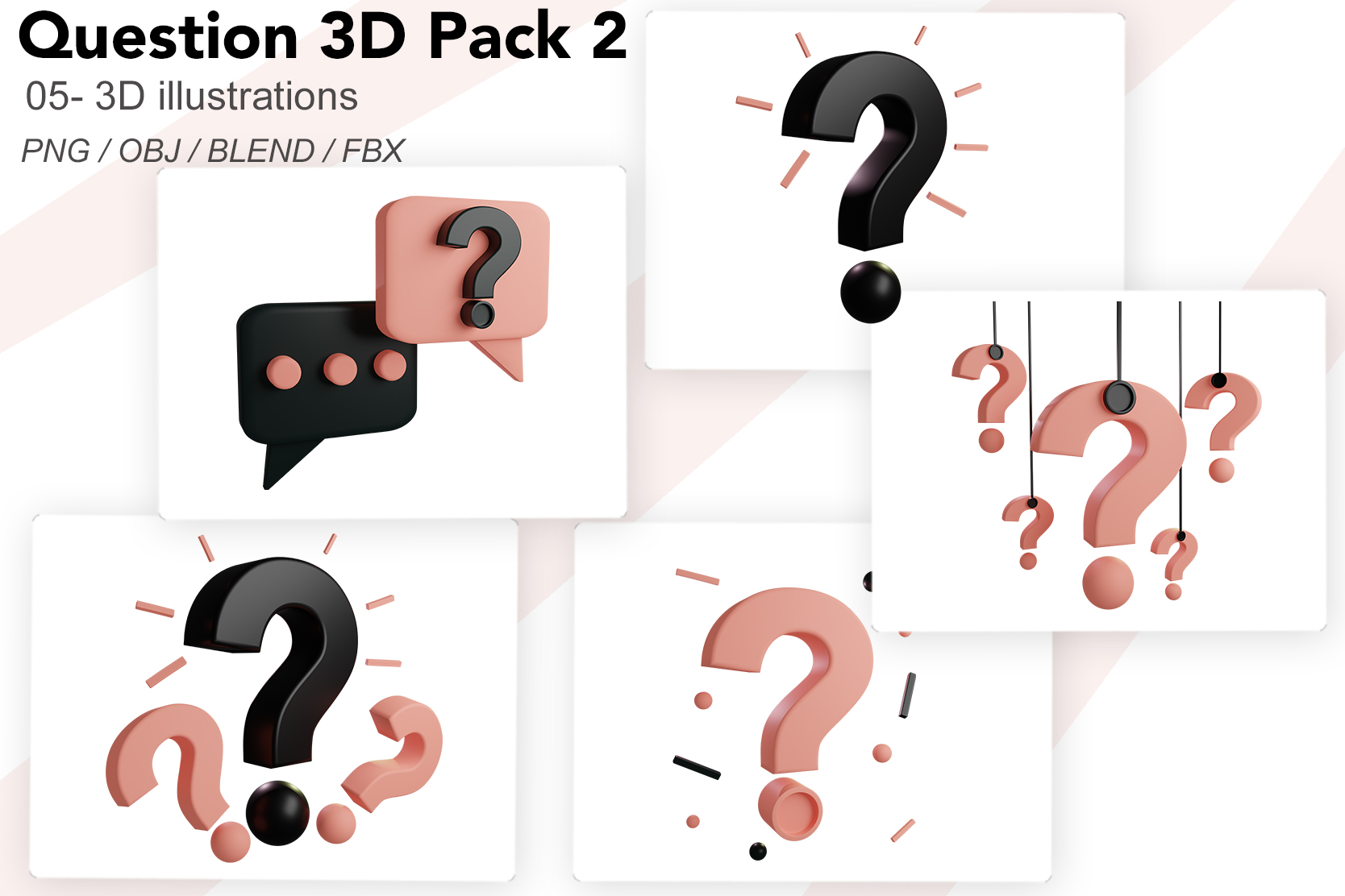 Premium Questions 3D Illustration Pack From User Interface 3D Illustrations   Questions 3 143972 