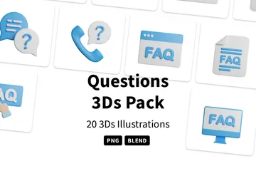 Questions 3D Icon Pack