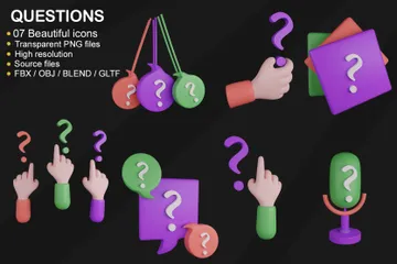 Questions 3D Icon Pack