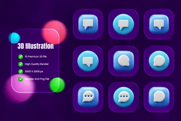 Quote Box 3D Icon Pack