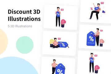 Rabatt 3D Illustration Pack