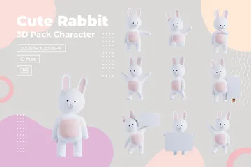 Rabbit 3D Illustration Pack